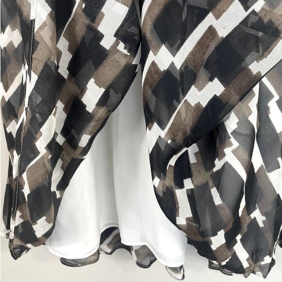 Vintage Banana Republic Silk Midi Dress Bow Geometric Print Y2K Size 6 NEW - Picture 12 of 16